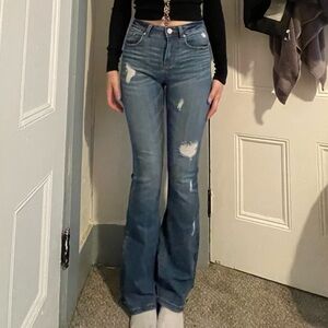 Dark Blue Bellbottons (Ripped)